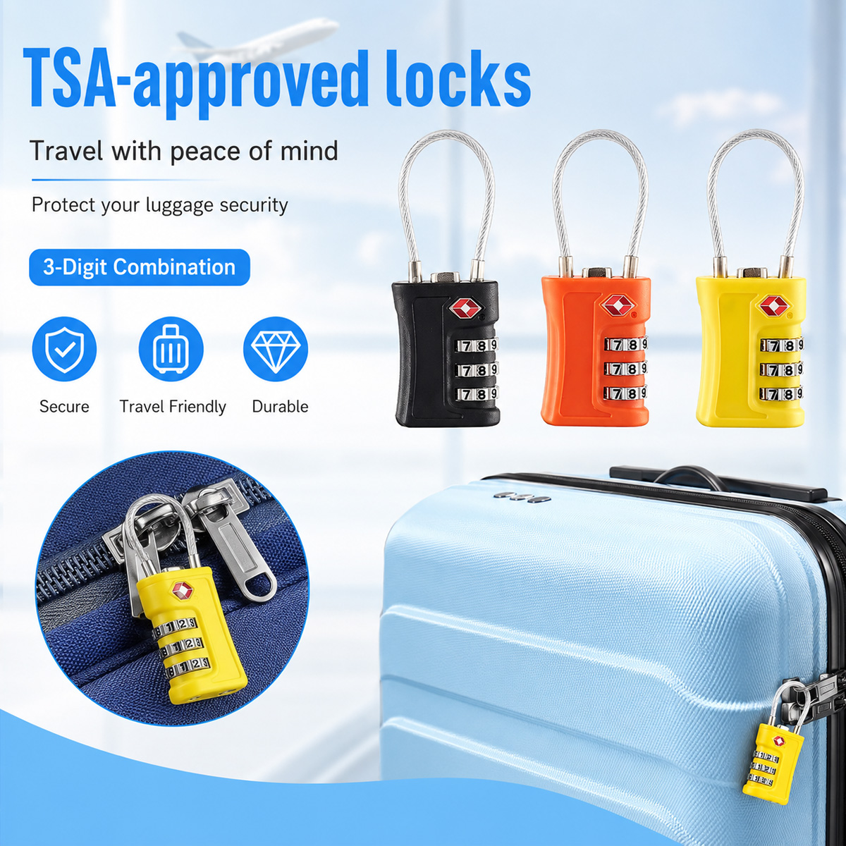 Outdoor Sport Backpack - TSA Onaylı Bagaj Kilidi 3 Haneli