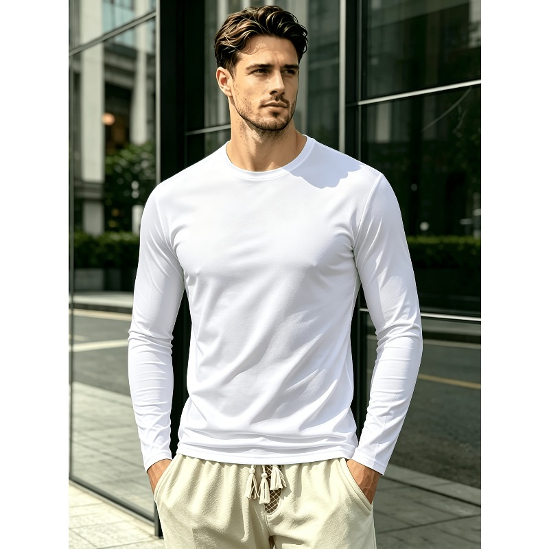Outdoor Sports - Düz Yuvarlak Yaka Uzun Kollu Tişört.