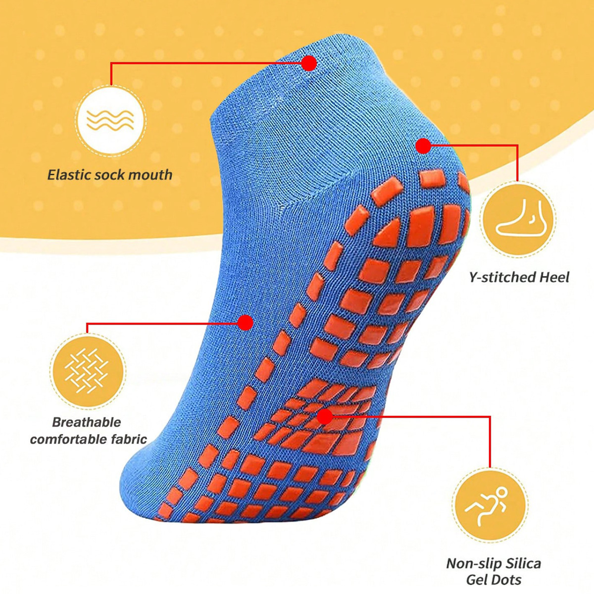1/4 Çift Unisex Silikon Kaymaz - Trampoline Park Sock incelemesi ve fiyatı